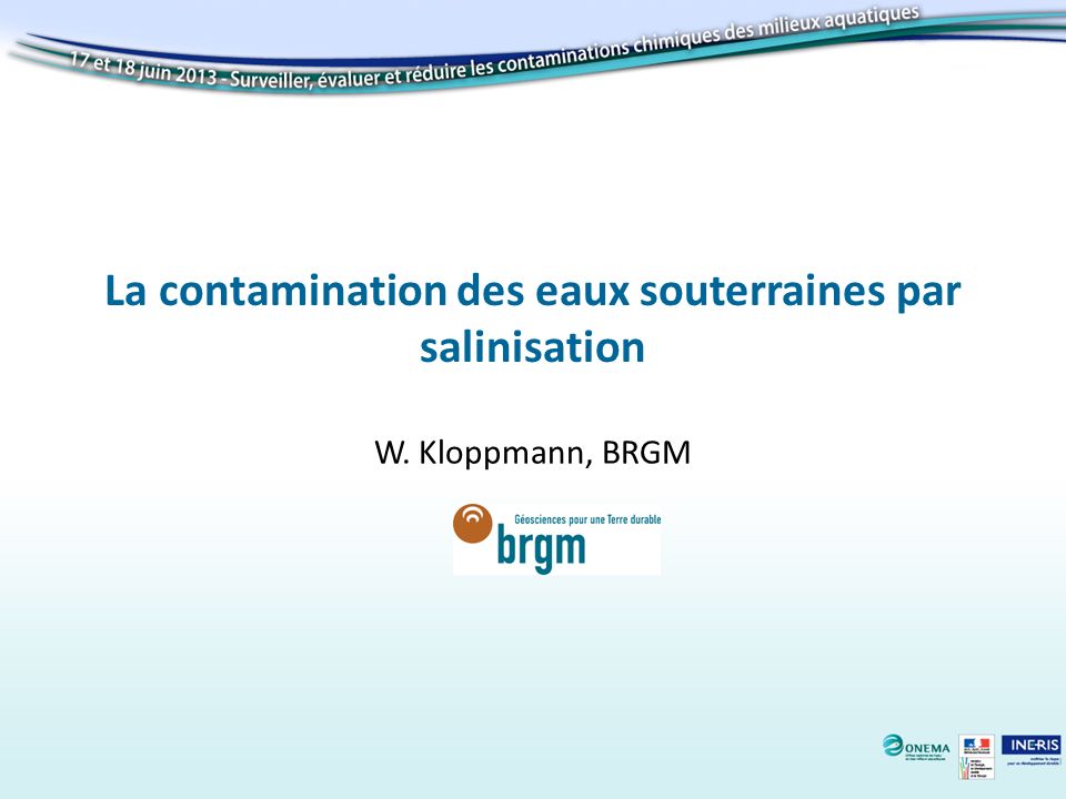 La contamination des eaux souterraines par salinisation