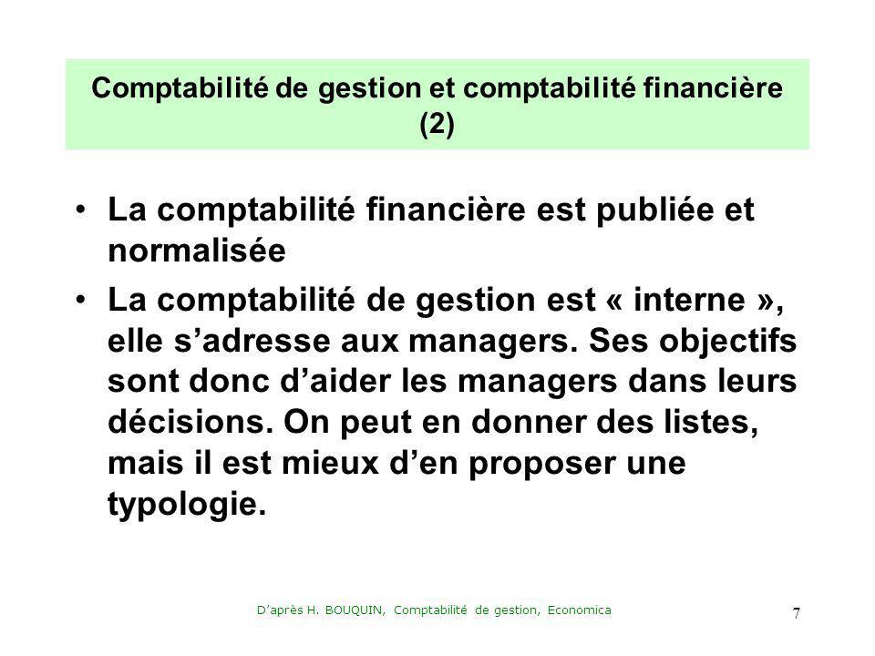 Comptabilité de gestion et comptabilité financière (2)
