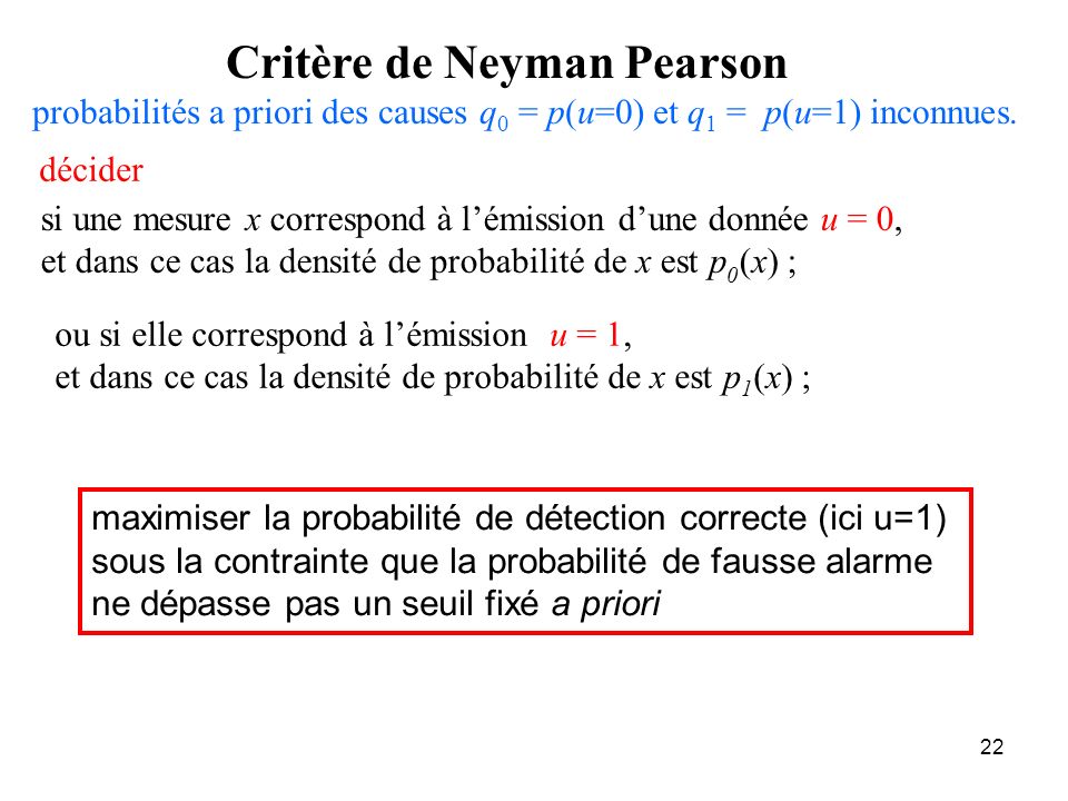 Critère de Neyman Pearson