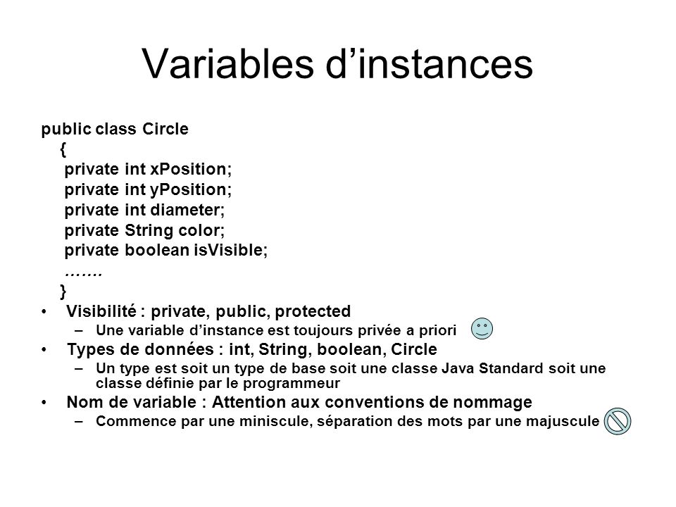 Variables d’instances