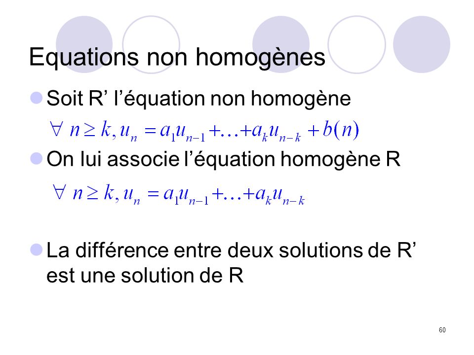 Equations non homogènes