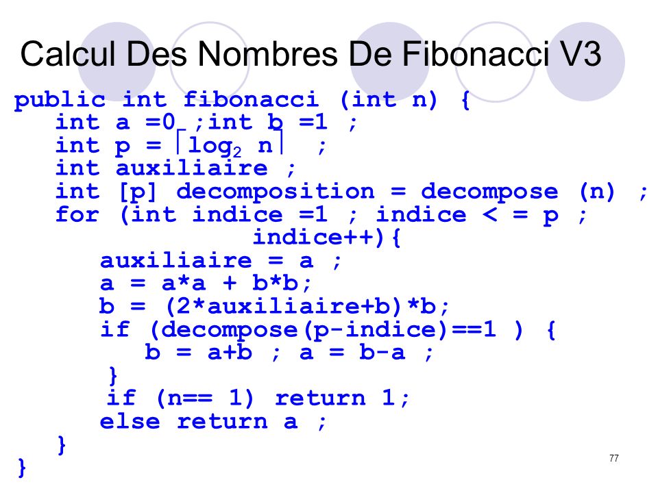 Calcul Des Nombres De Fibonacci V3