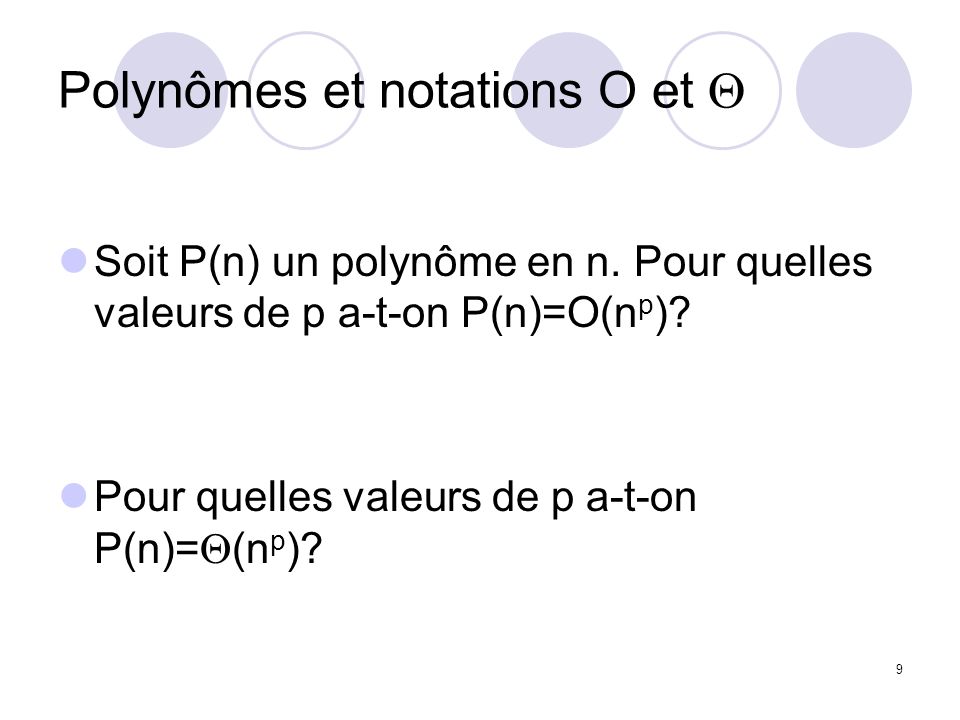 Polynômes et notations O et Q