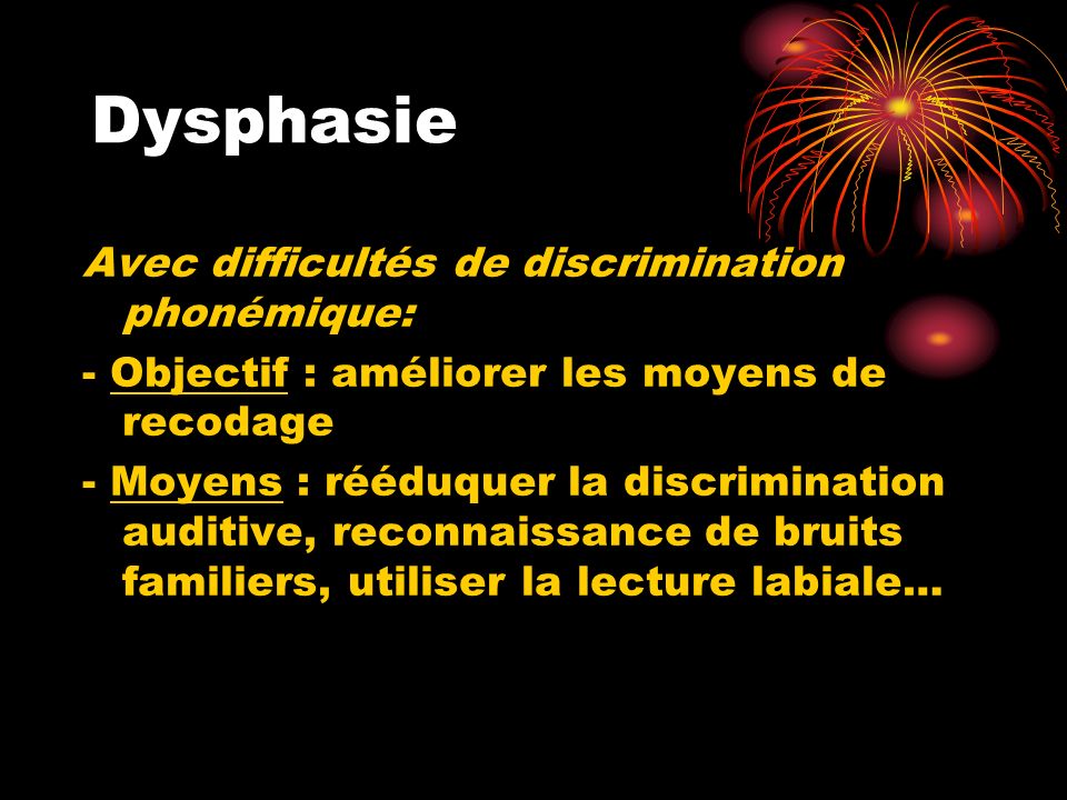 Dysphasie Avec difficultés de discrimination phonémique: