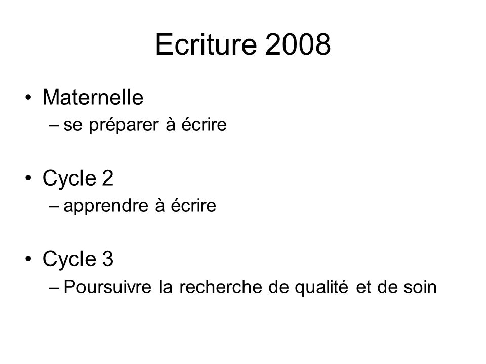 Ecriture 2008 Maternelle Cycle 2 Cycle 3 se préparer à écrire