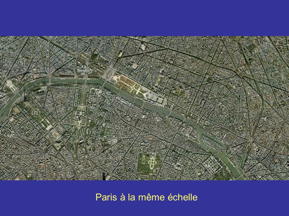 Paris à la même échelle Strasbourg