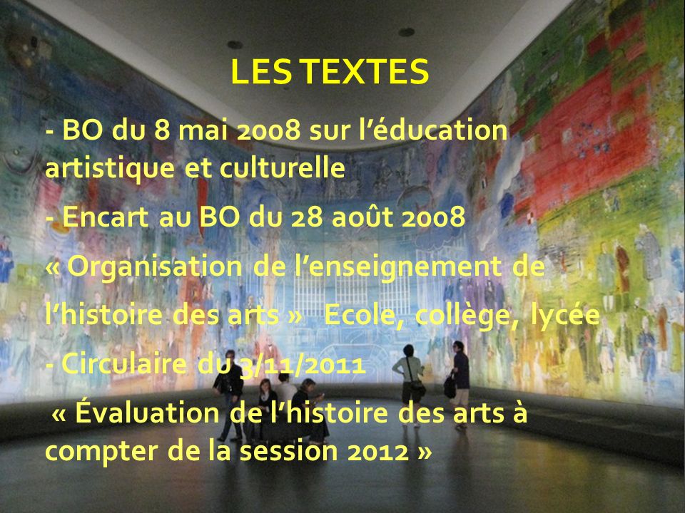 LES TEXTES - BO du 8 mai 2008 sur l’éducation artistique et culturelle