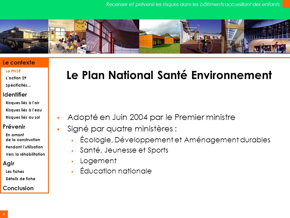 Le Plan National Santé Environnement