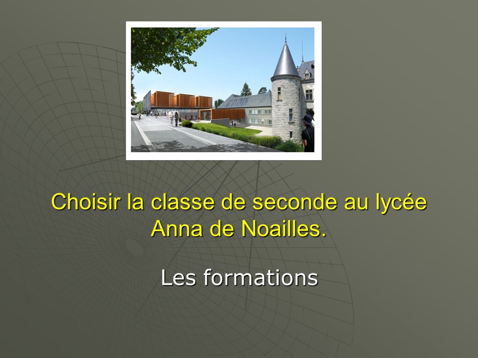 Choisir la classe de seconde au lycée Anna de Noailles.
