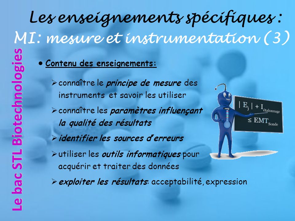 Les enseignements spécifiques : MI: mesure et instrumentation (3)