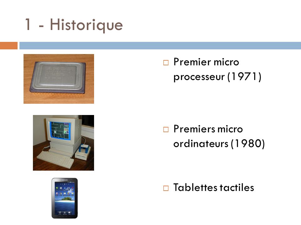 1 - Historique Premier micro processeur (1971)