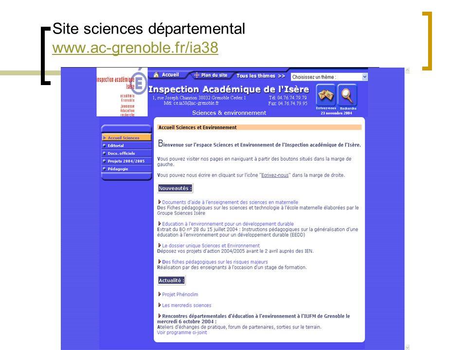 Site sciences départemental