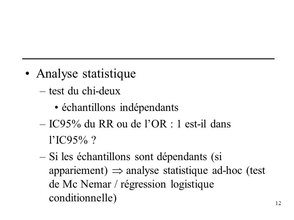 Analyse statistique test du chi-deux échantillons indépendants