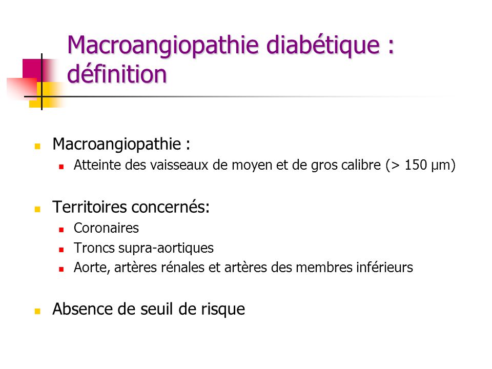 Macroangiopathie diabétique : définition