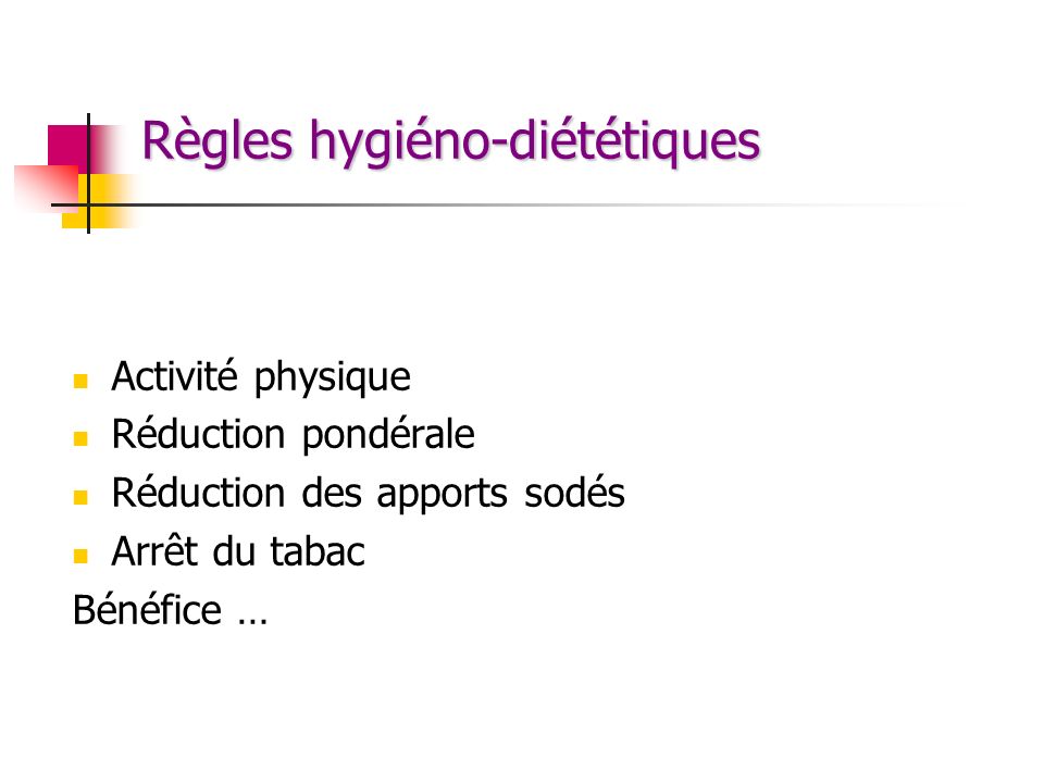 Règles hygiéno-diététiques