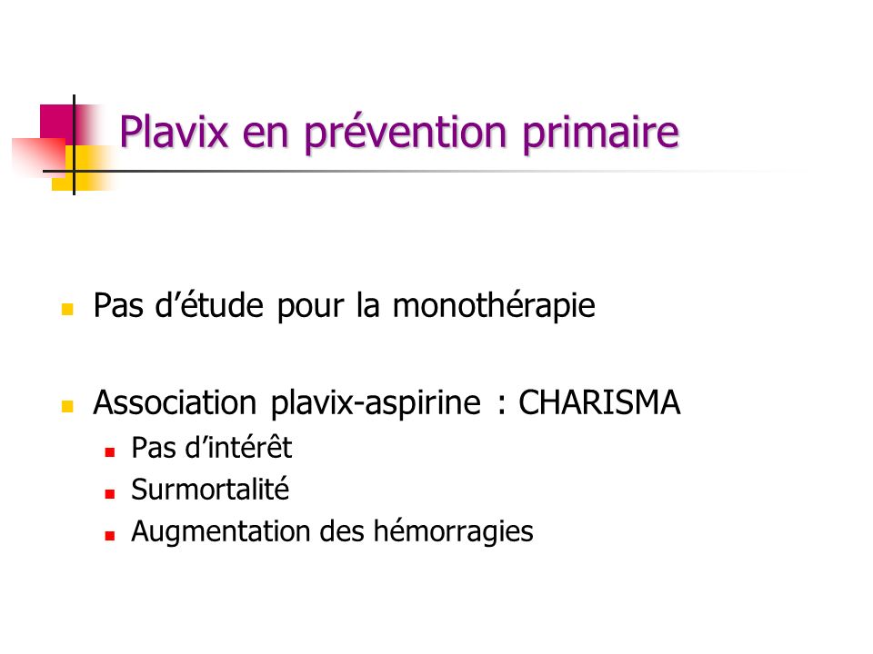 Plavix en prévention primaire