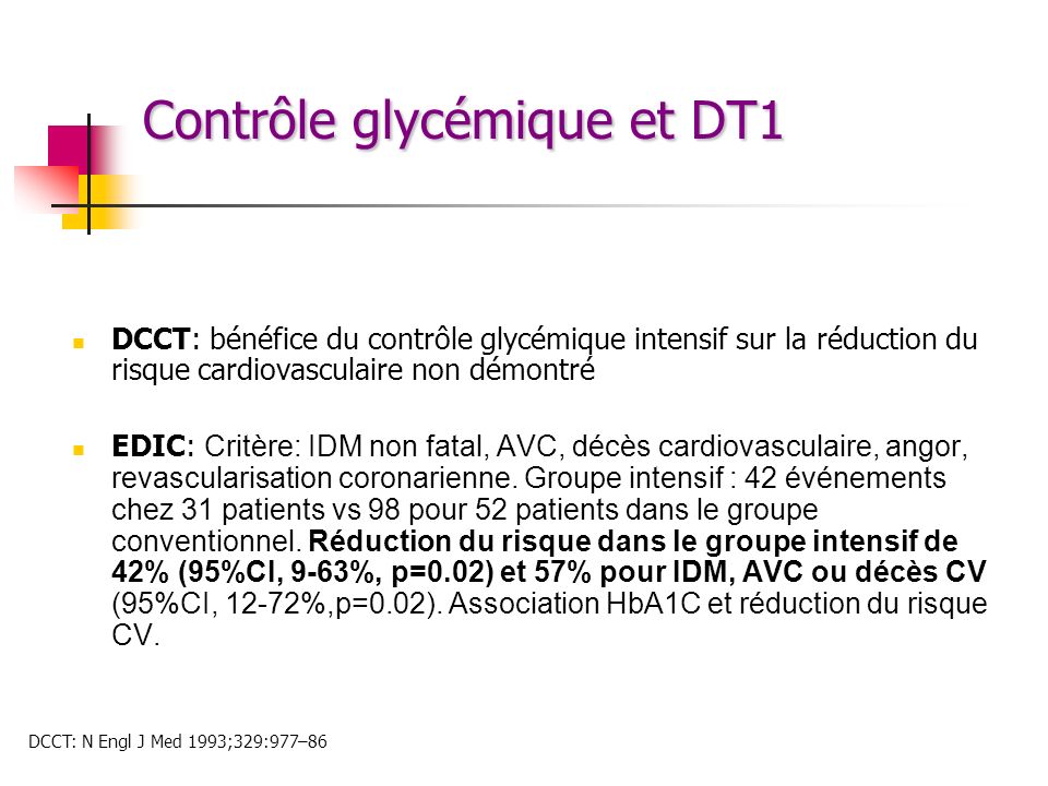 Contrôle glycémique et DT1