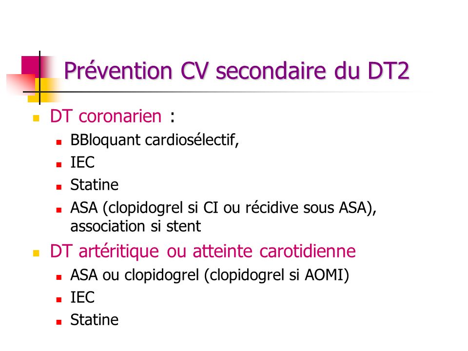 Prévention CV secondaire du DT2