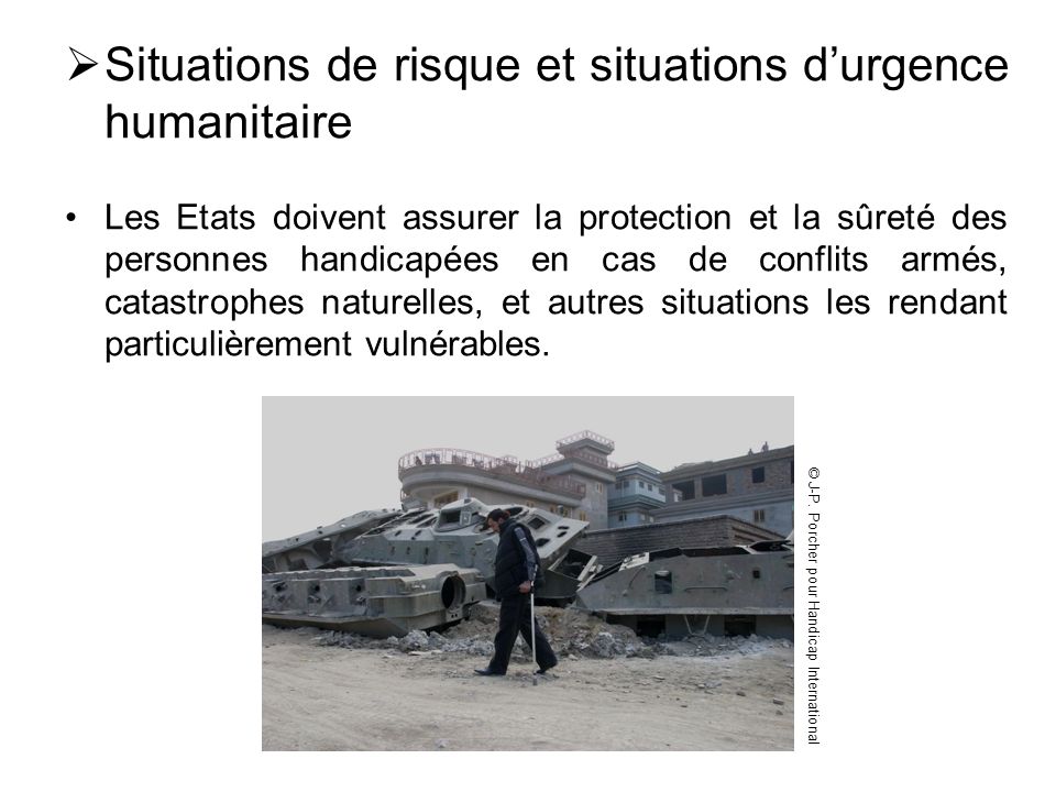 Situations de risque et situations d’urgence humanitaire