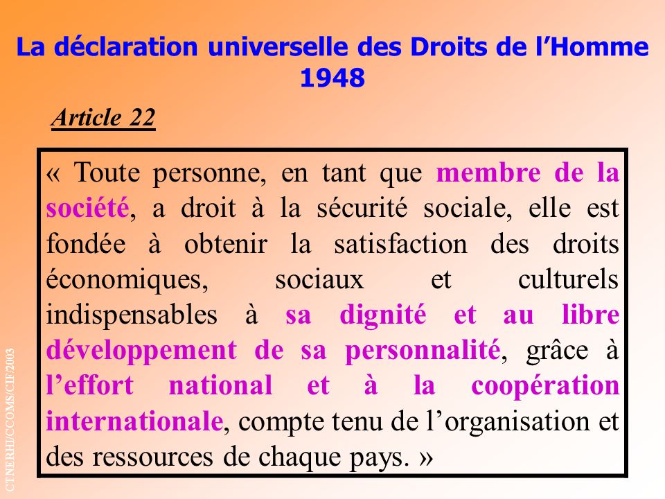 La déclaration universelle des Droits de l’Homme 1948
