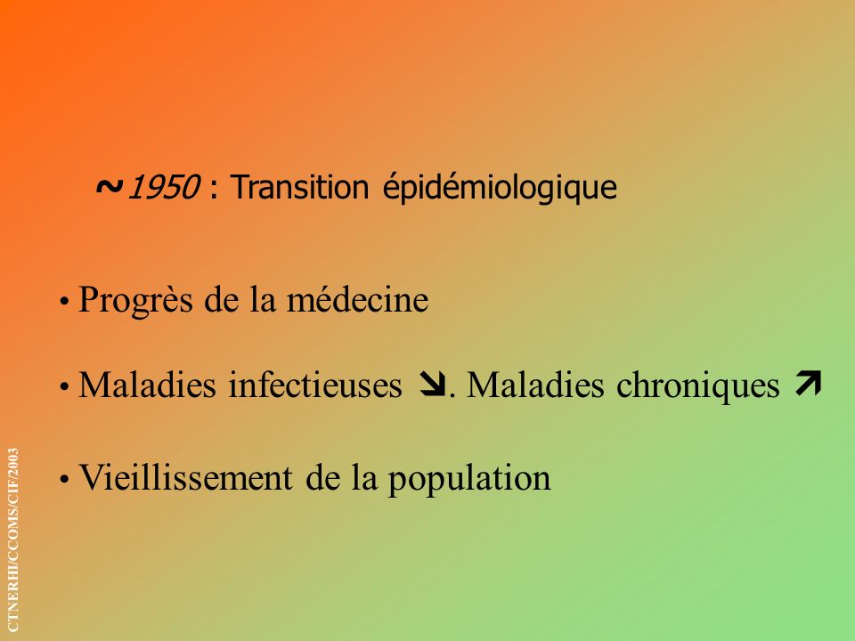 ~1950 : Transition épidémiologique