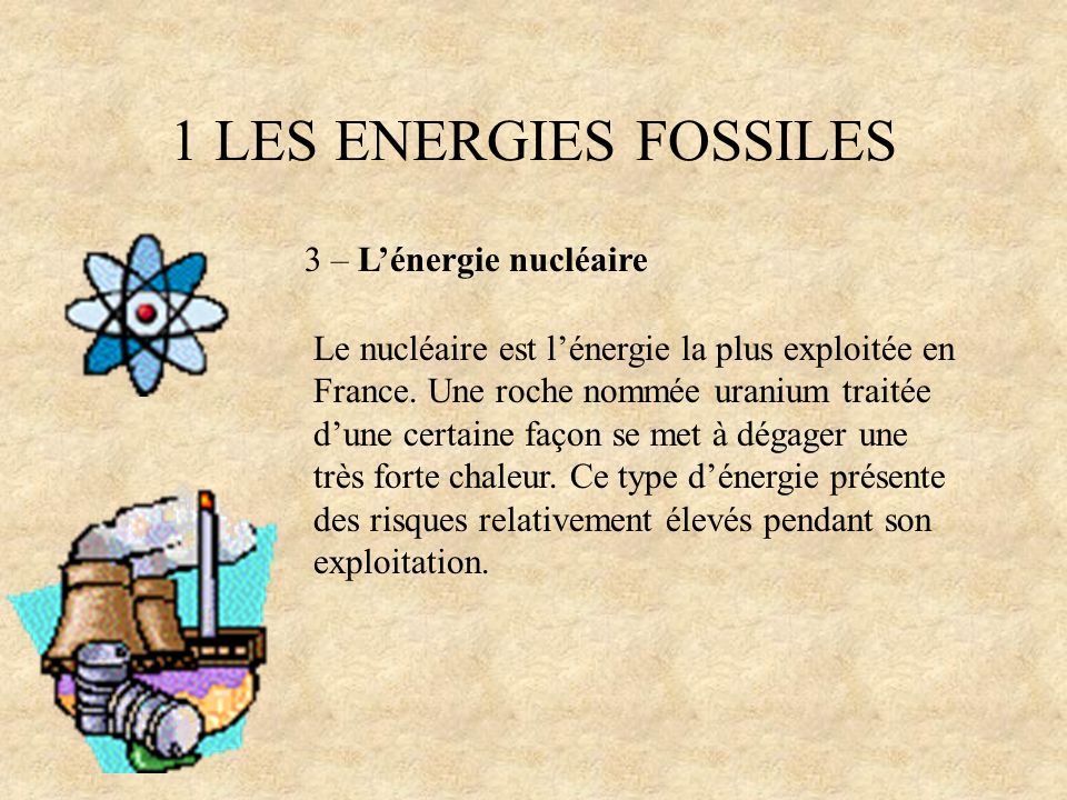 1 LES ENERGIES FOSSILES 3 – L’énergie nucléaire