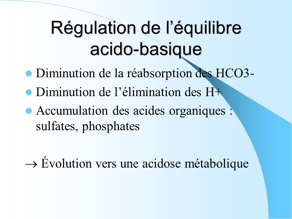 Régulation de l’équilibre acido-basique