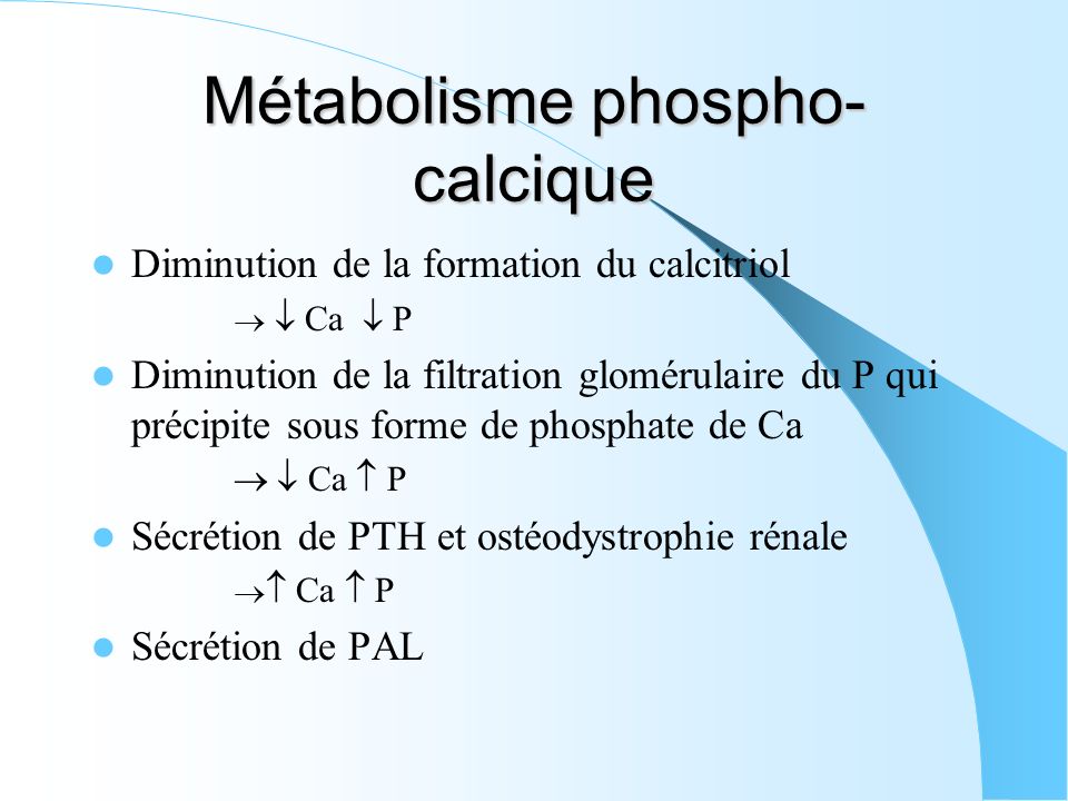 Métabolisme phospho-calcique