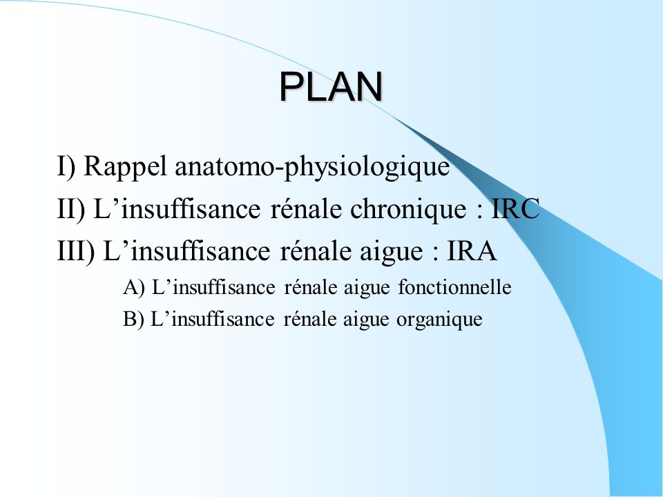 PLAN I) Rappel anatomo-physiologique