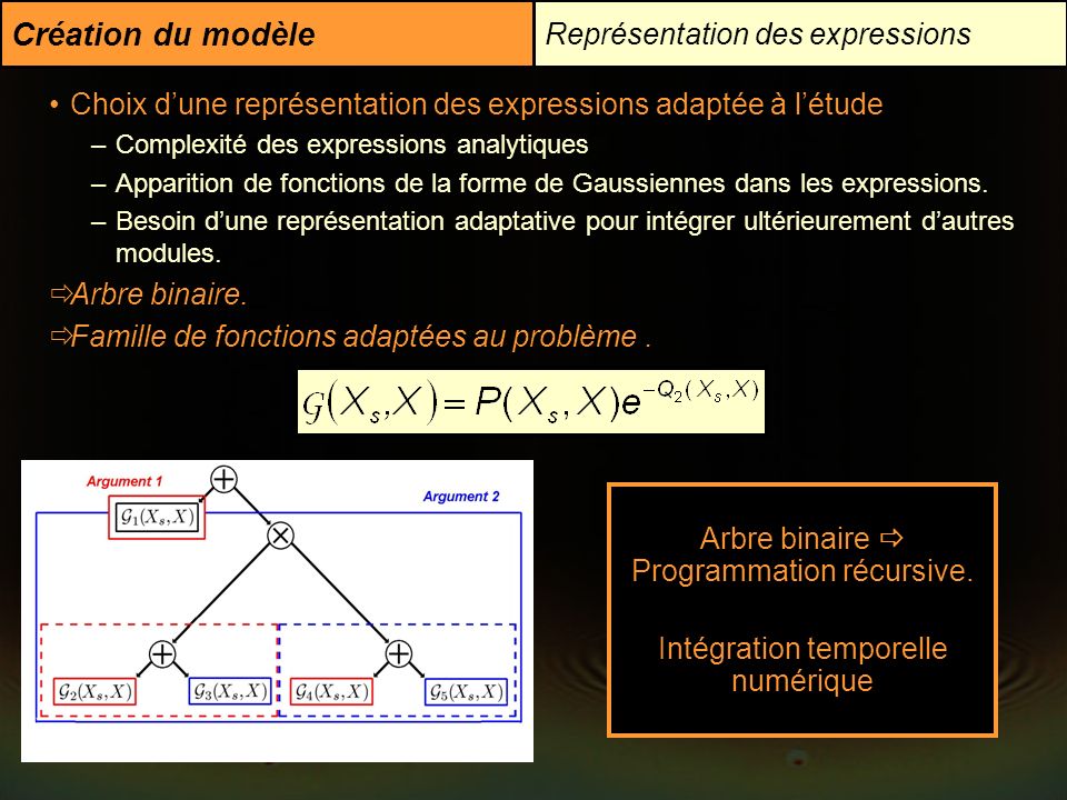 Création du modèle Représentation des expressions