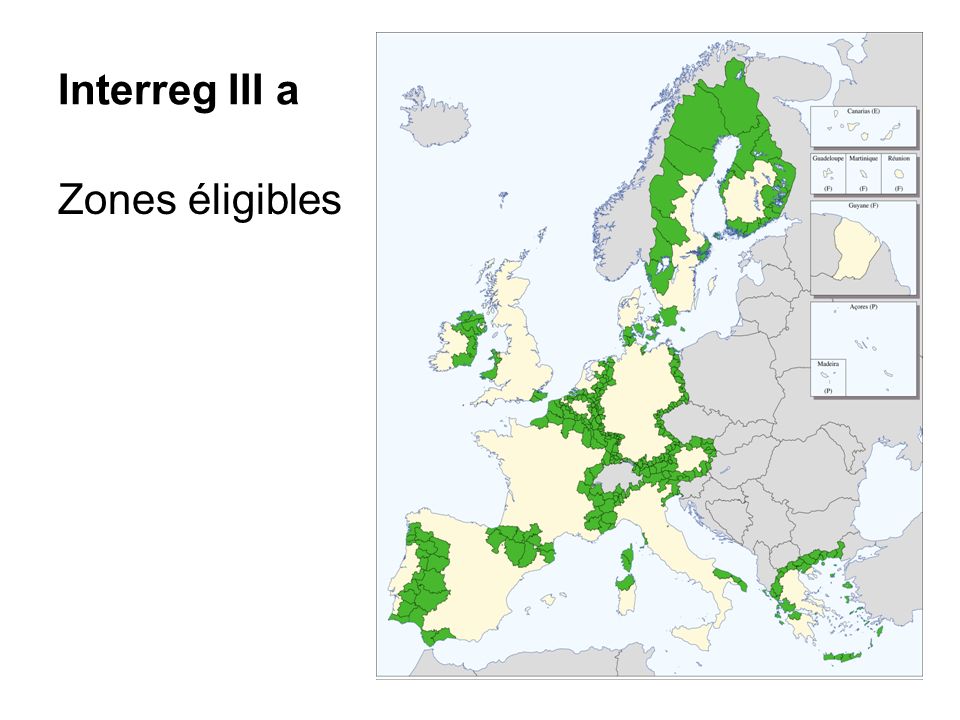 Interreg III a Zones éligibles