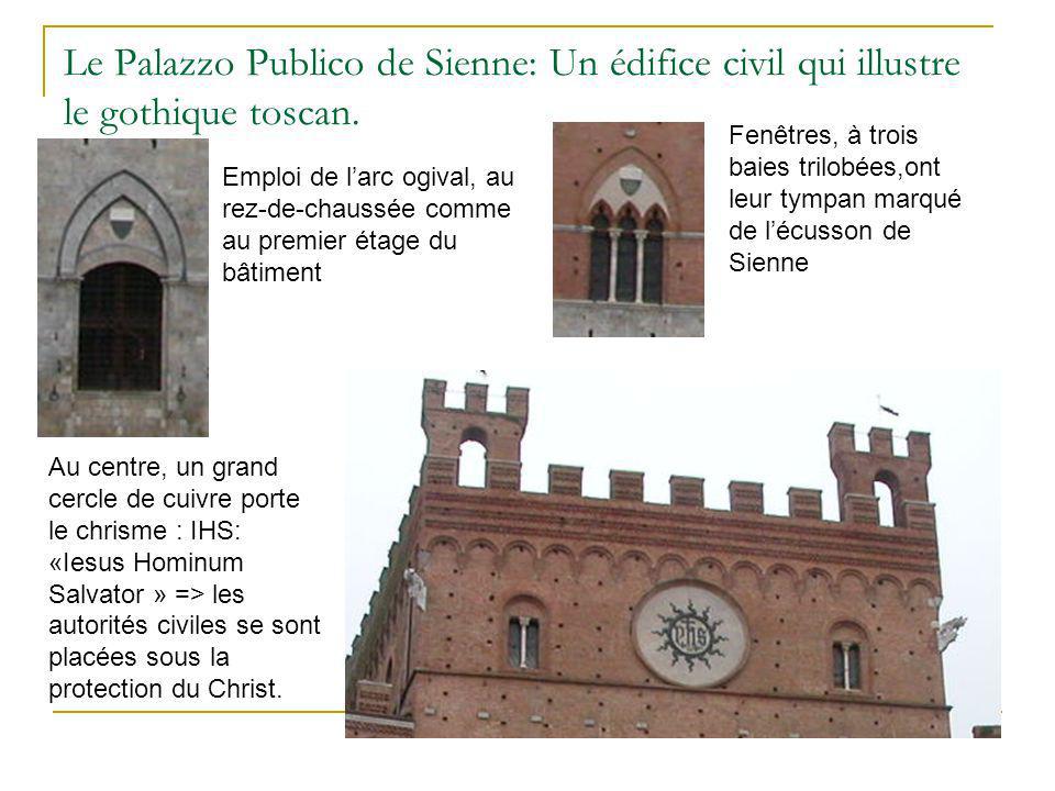Le Palazzo Publico de Sienne: Un édifice civil qui illustre le gothique toscan.