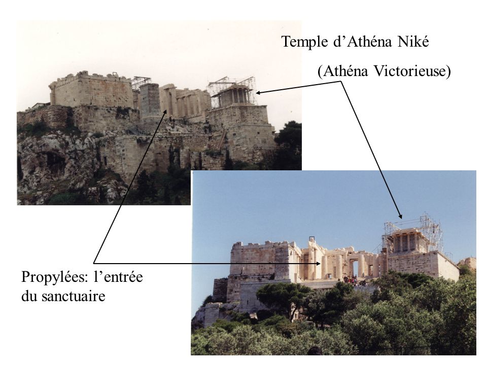 Temple d’Athéna Niké (Athéna Victorieuse) Propylées: l’entrée du sanctuaire