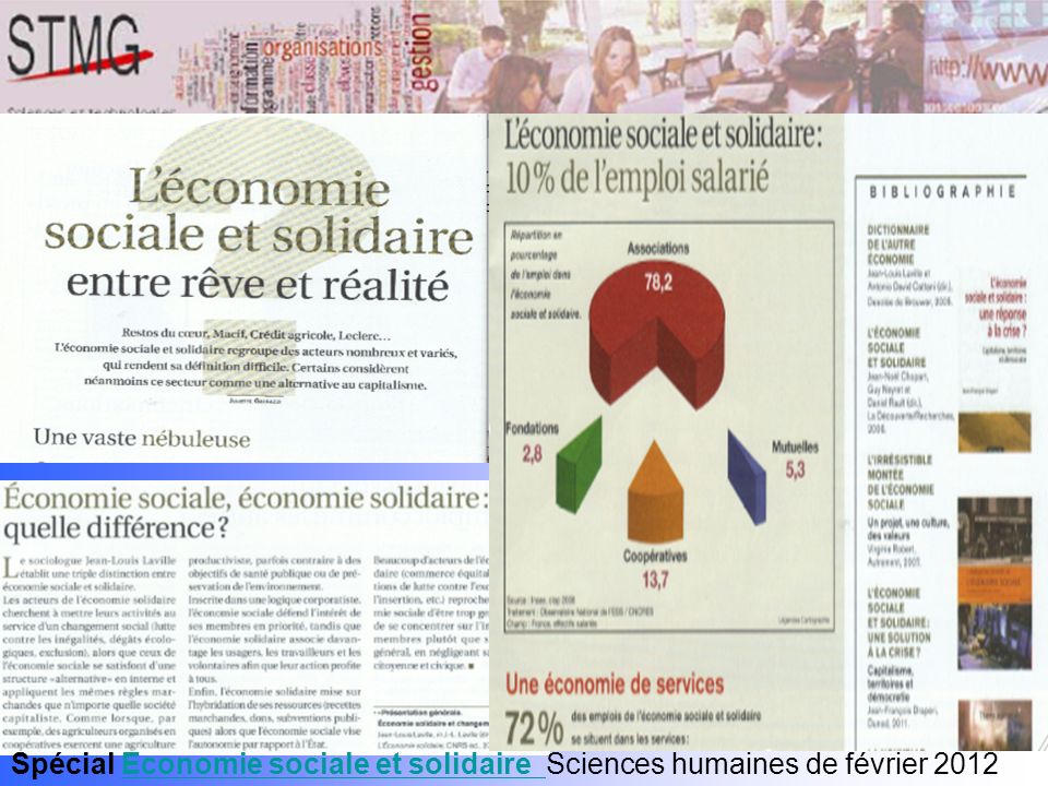 Spécial Economie sociale et solidaire Sciences humaines de février 2012