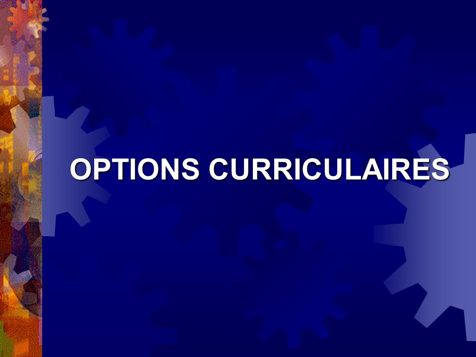 OPTIONS CURRICULAIRES
