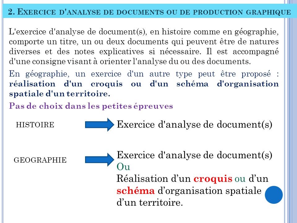 2. Exercice d analyse de documents ou de production graphique
