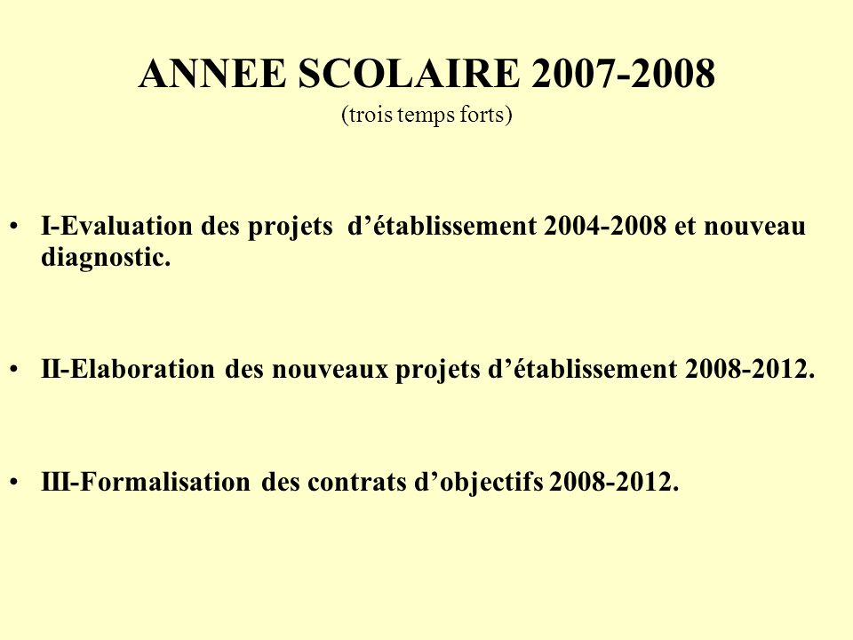 ANNEE SCOLAIRE (trois temps forts)