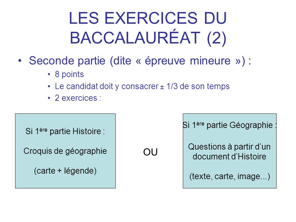 LES EXERCICES DU BACCALAURÉAT (2)