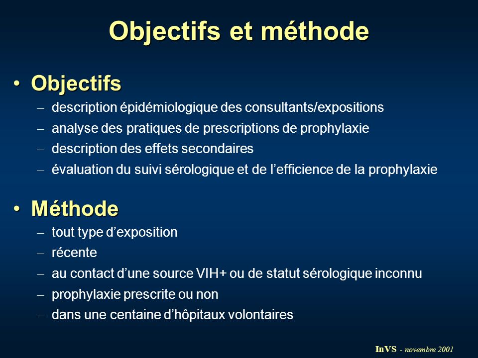 Objectifs et méthode Objectifs Méthode