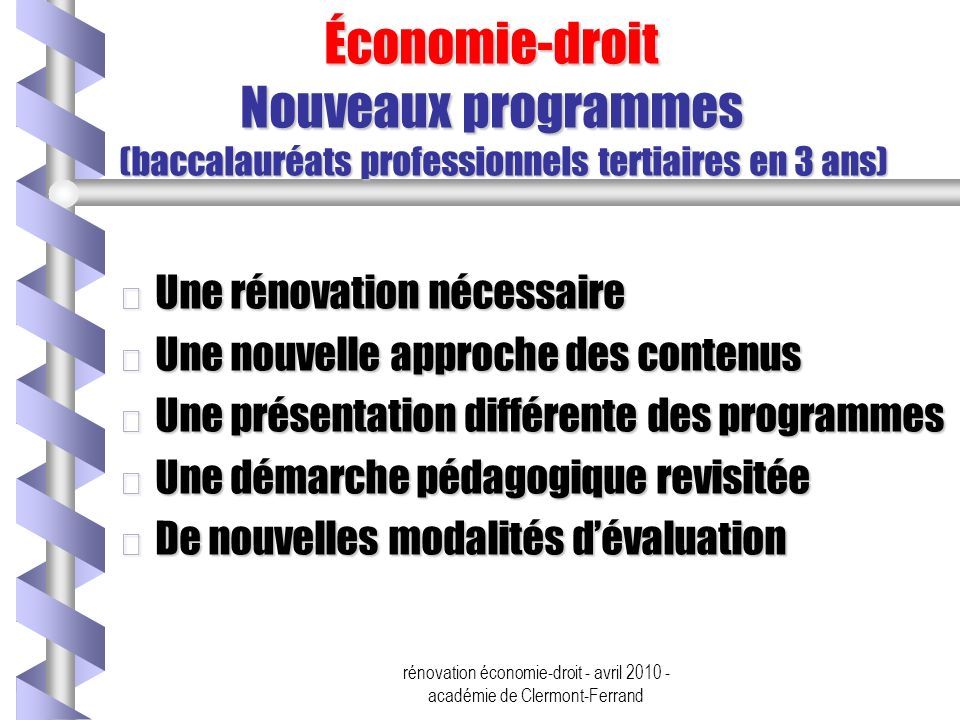 rénovation économie-droit - avril académie de Clermont-Ferrand
