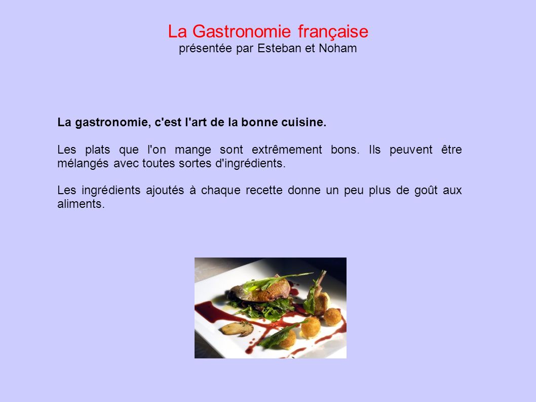La Gastronomie française