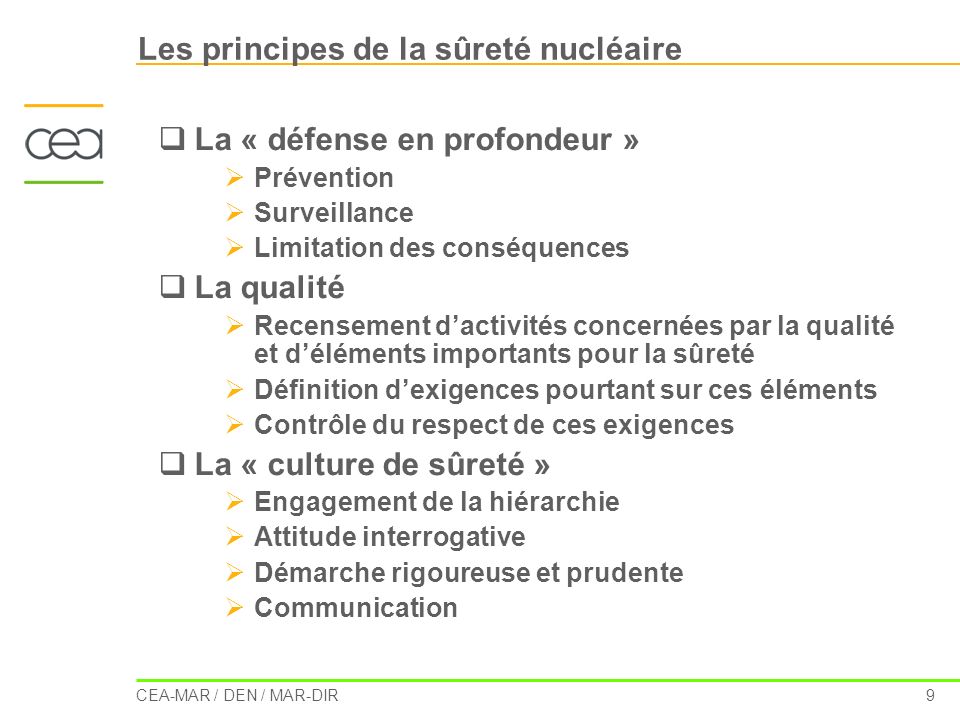 Les principes de la sûreté nucléaire