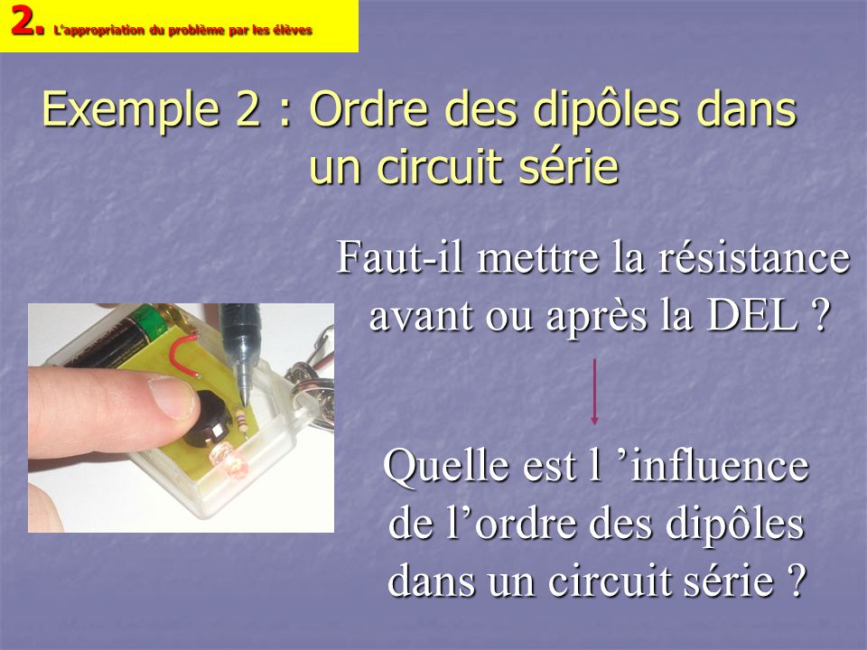 Exemple 2 : Ordre des dipôles dans un circuit série
