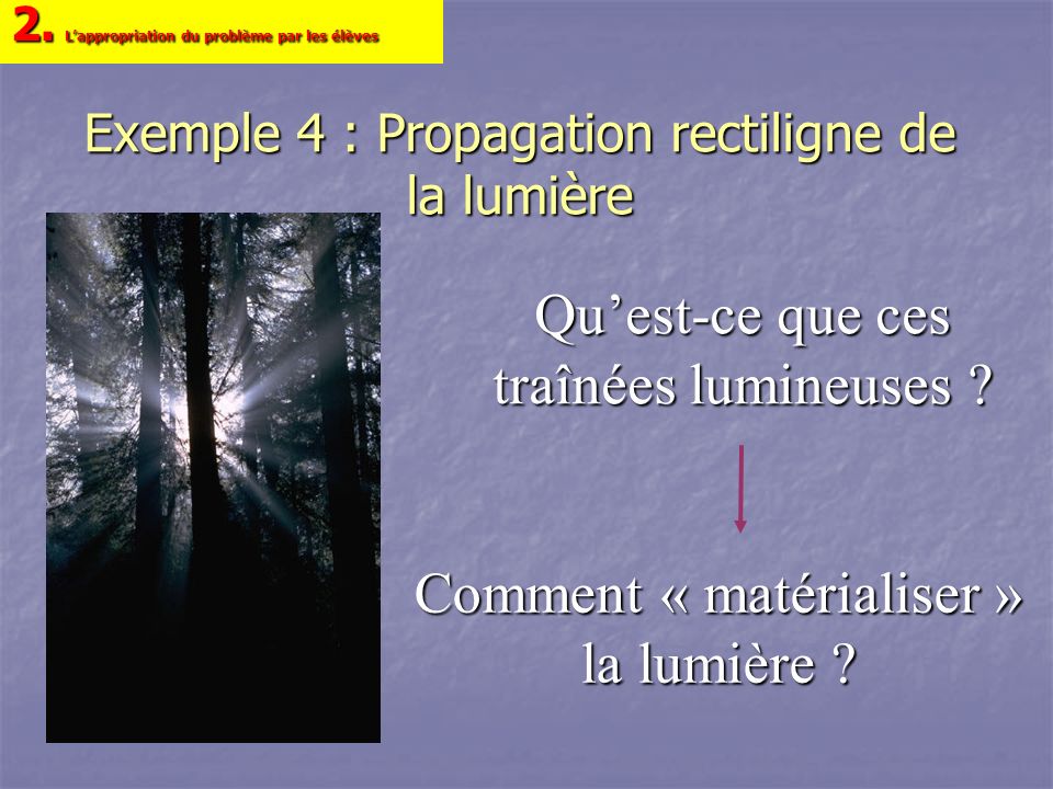 Exemple 4 : Propagation rectiligne de la lumière
