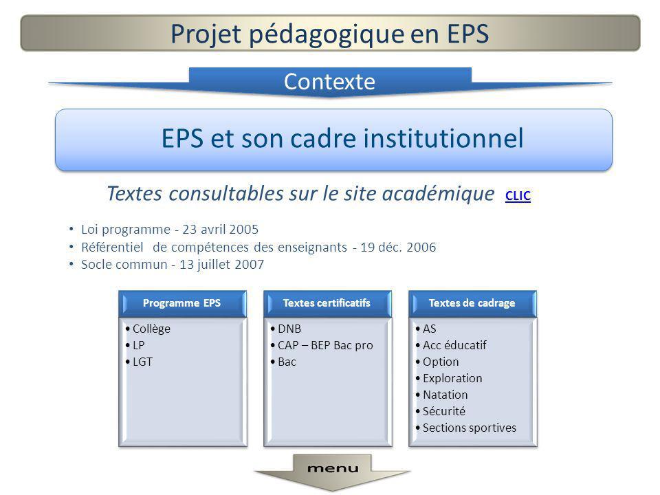 EPS et son cadre institutionnel