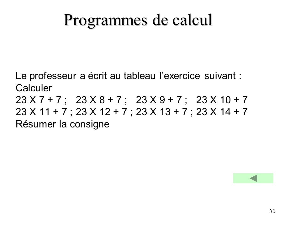 Programmes de calcul