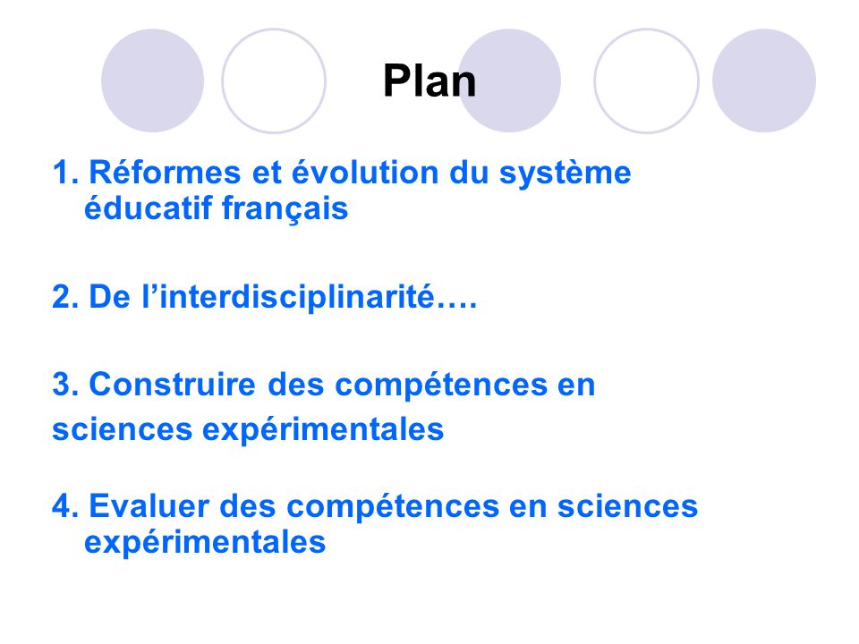 Plan 1. Réformes et évolution du système éducatif français