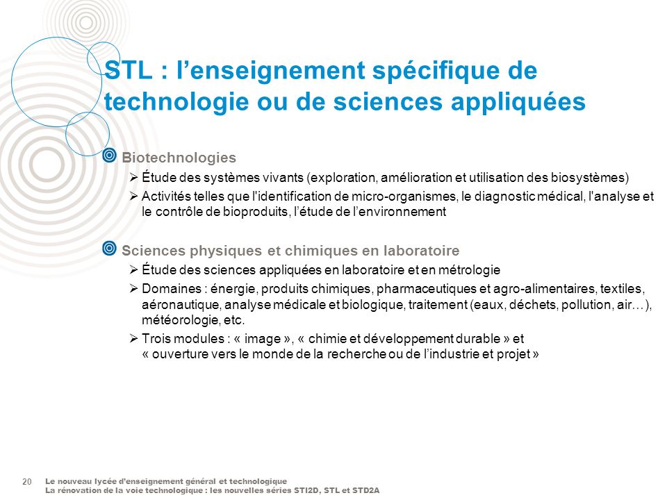 STL : l’enseignement spécifique de technologie ou de sciences appliquées