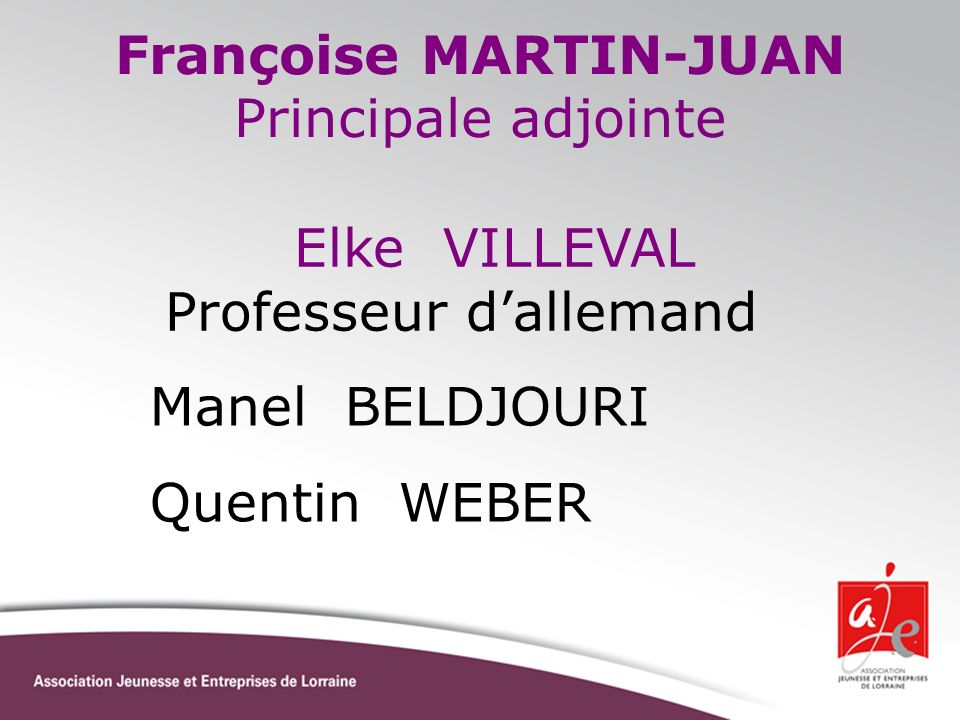 Françoise MARTIN-JUAN Principale adjointe
