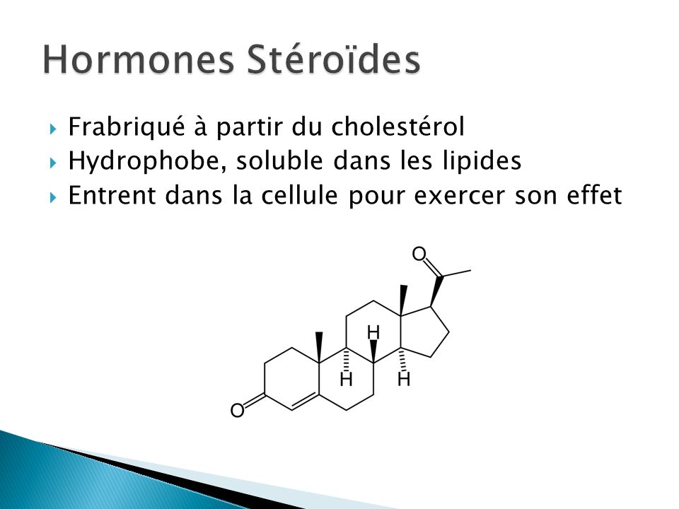 Hormones Stéroïdes Frabriqué à partir du cholestérol